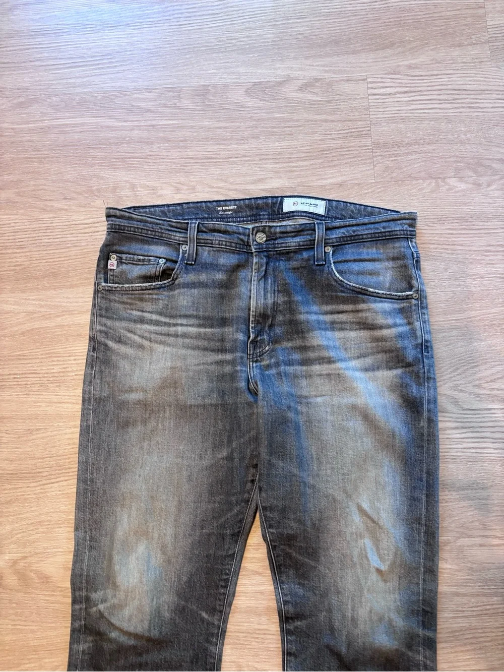 AG Adriano Goldschmied Men’s 36x32 Everett Jeans Slim Straight Washed Designer
